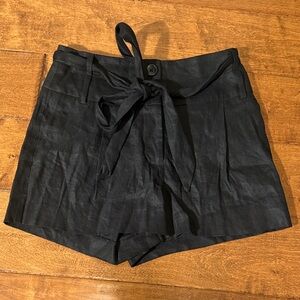 Bebe linen Black Women's Tie-Waist Shorts